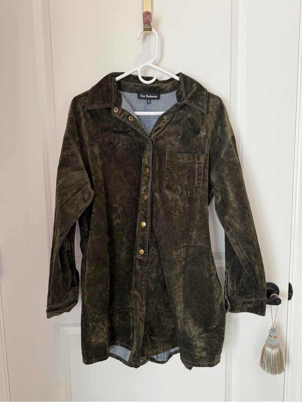 En Saison • Women's Olive Green Belted Romper - Picture 5 of 5